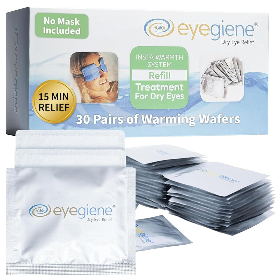 EyeGiene warming wafer refill pack: convenient, portable heat for dry eye relief.