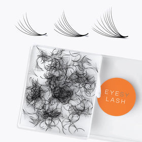 Eyesy Lash 500 promade fans with pointy base for secure adhesion and clean application.