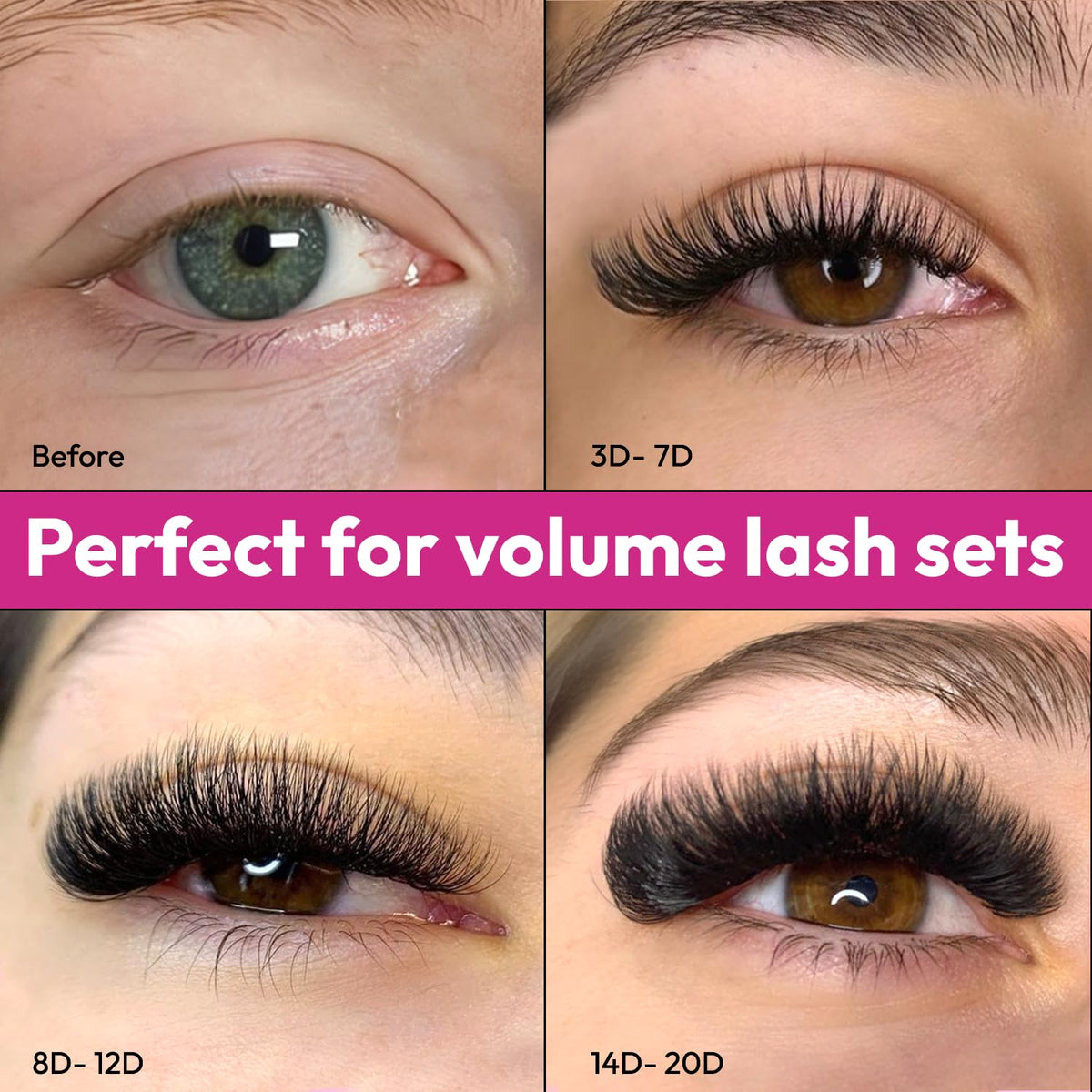 Eyesy Lash 500 promade fans consistent volume with uniform fans.