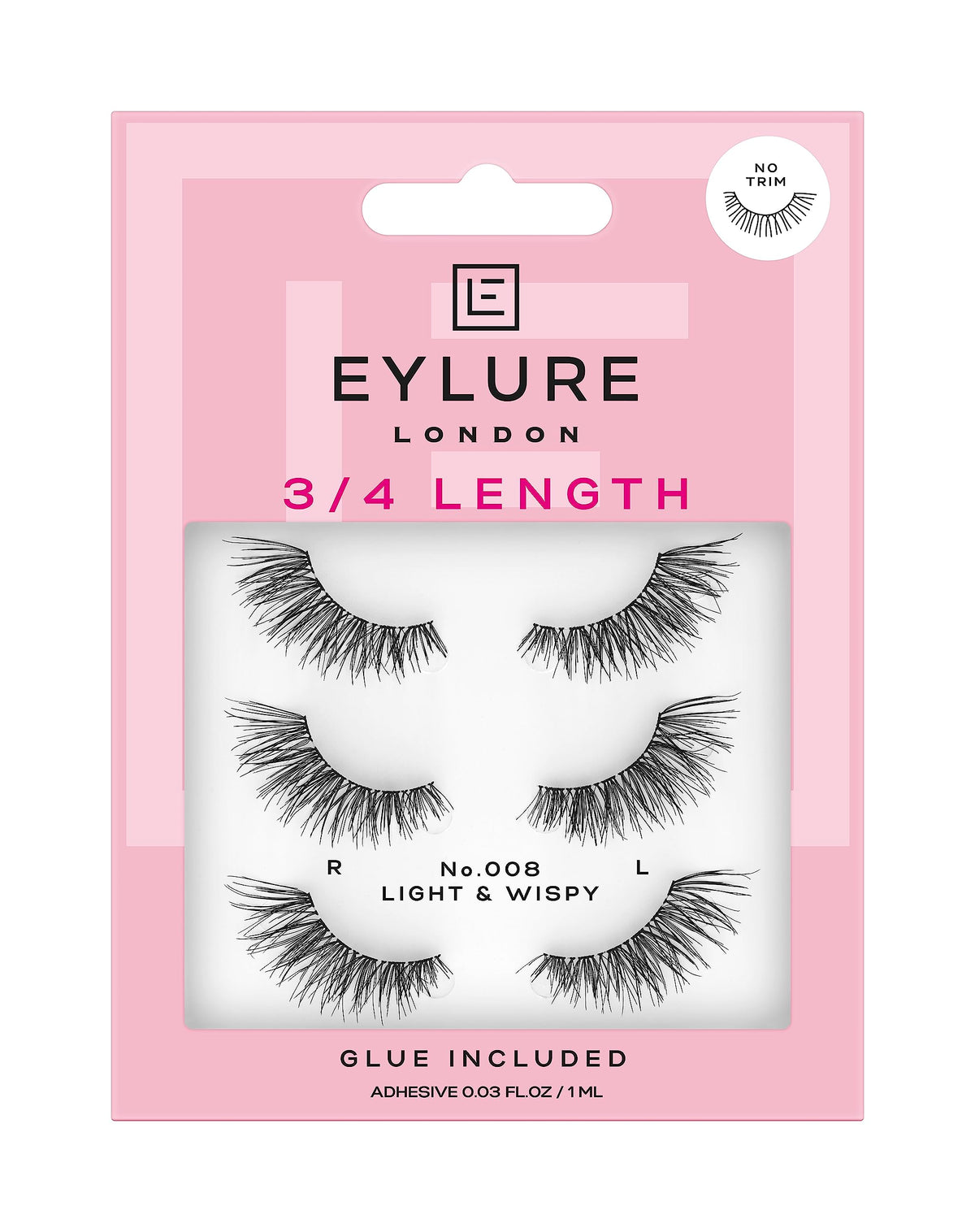 Eylure Fluttery Light 008 outer edge fullness for a bold eye look.