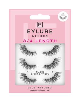 Eylure Fluttery Light 008 outer edge fullness for a bold eye look.