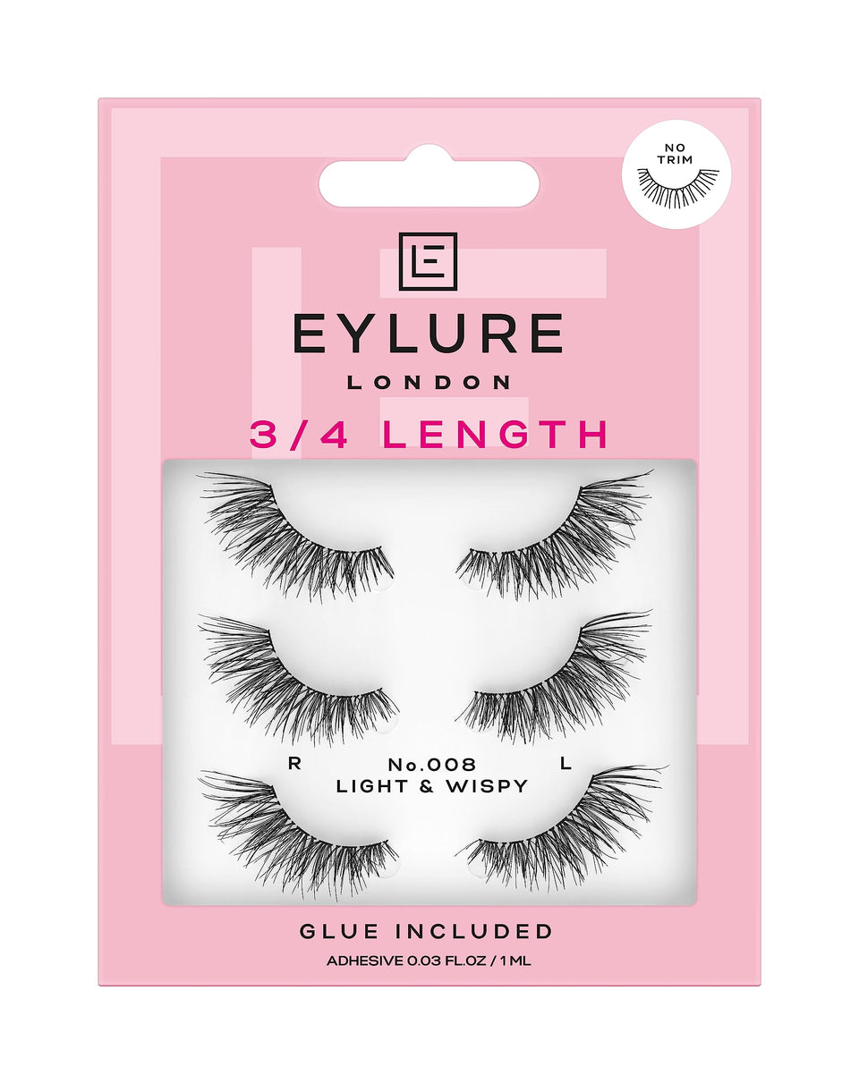 Eylure Fluttery Light 008 outer edge fullness for a bold eye look.