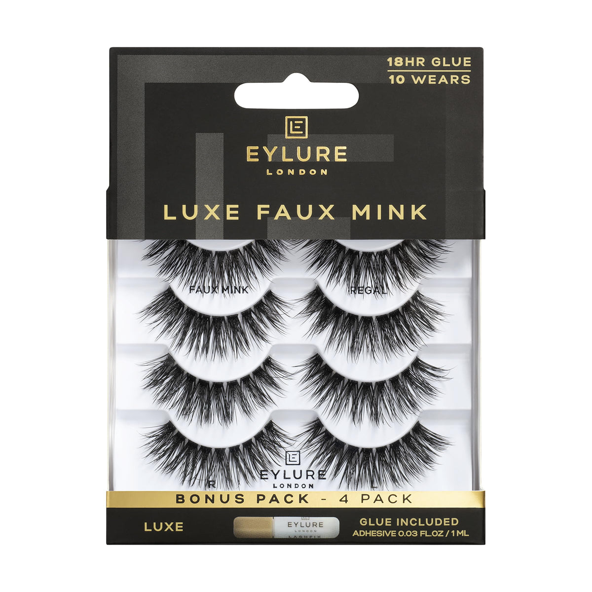 Eylure Luxe Faux Mink Regal close-up of glossy silk-fiber lashes