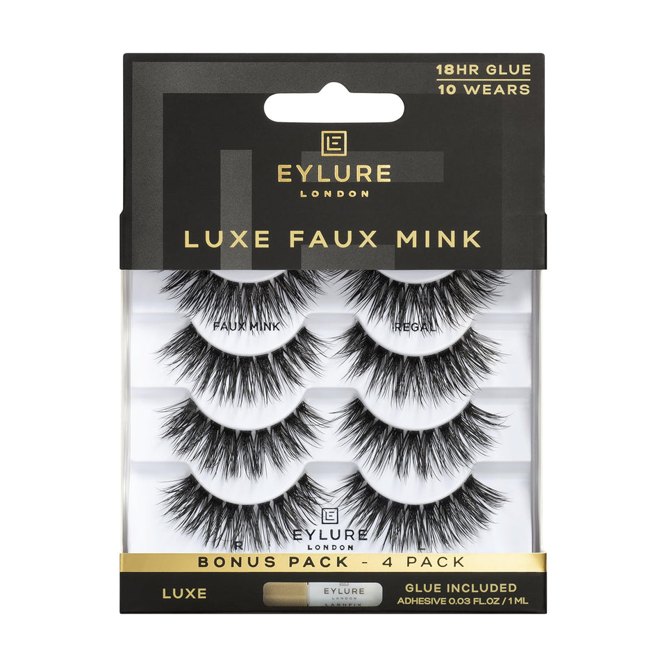 Eylure Luxe Faux Mink Regal close-up of glossy silk-fiber lashes