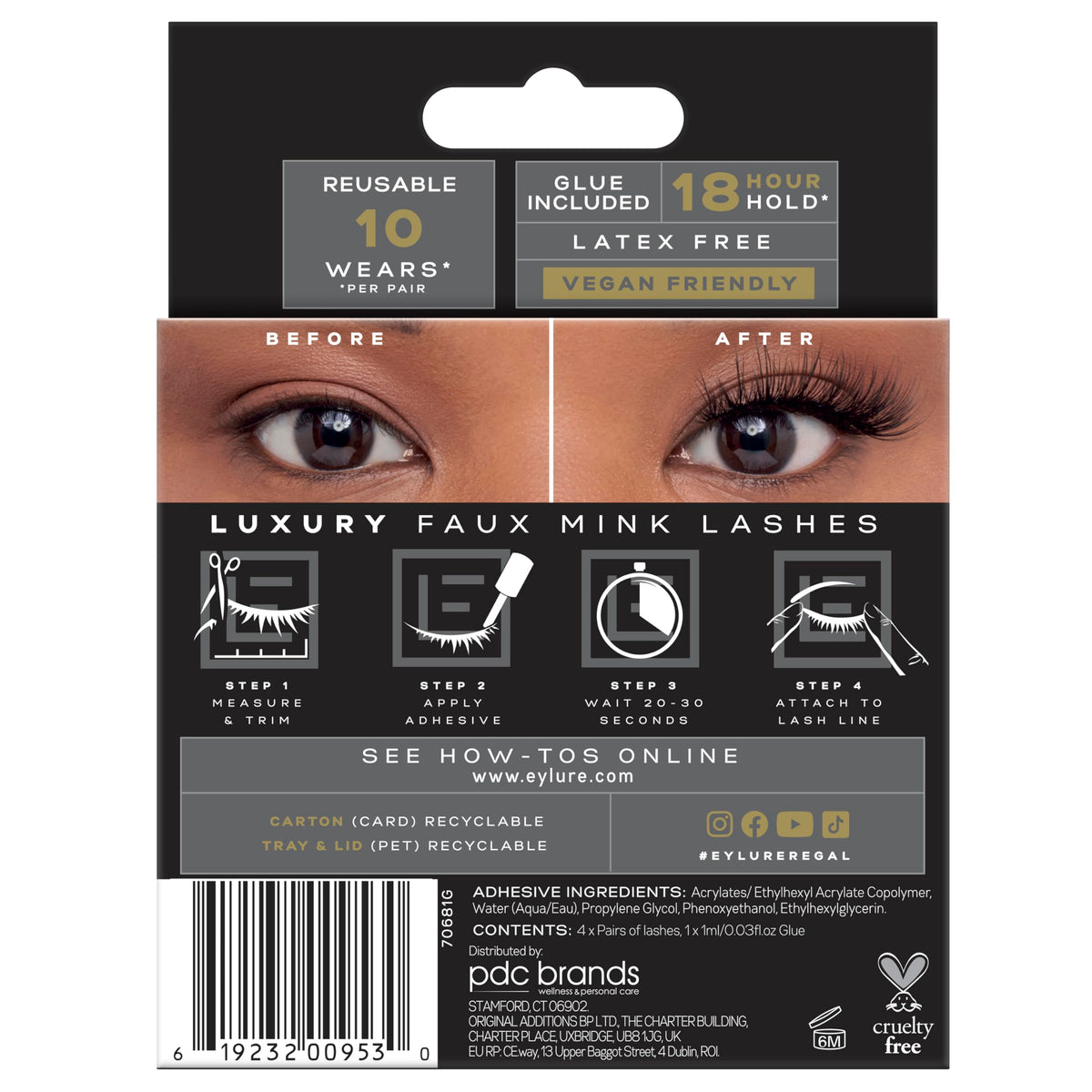 Eylure Luxe Faux Mink Regal glam look for evening occasions