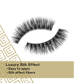 Eylure Luxe Ruby glue included, latex-free for secure hold up to 18 hours.