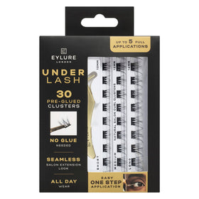 Eylure Underlash packaging shows 30 glue-free clusters for easy daily wear