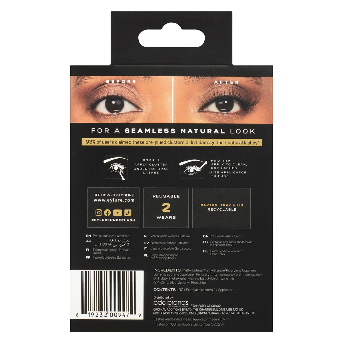 Eylure vegan cruelty-free symbol beside Underlash lash kit
