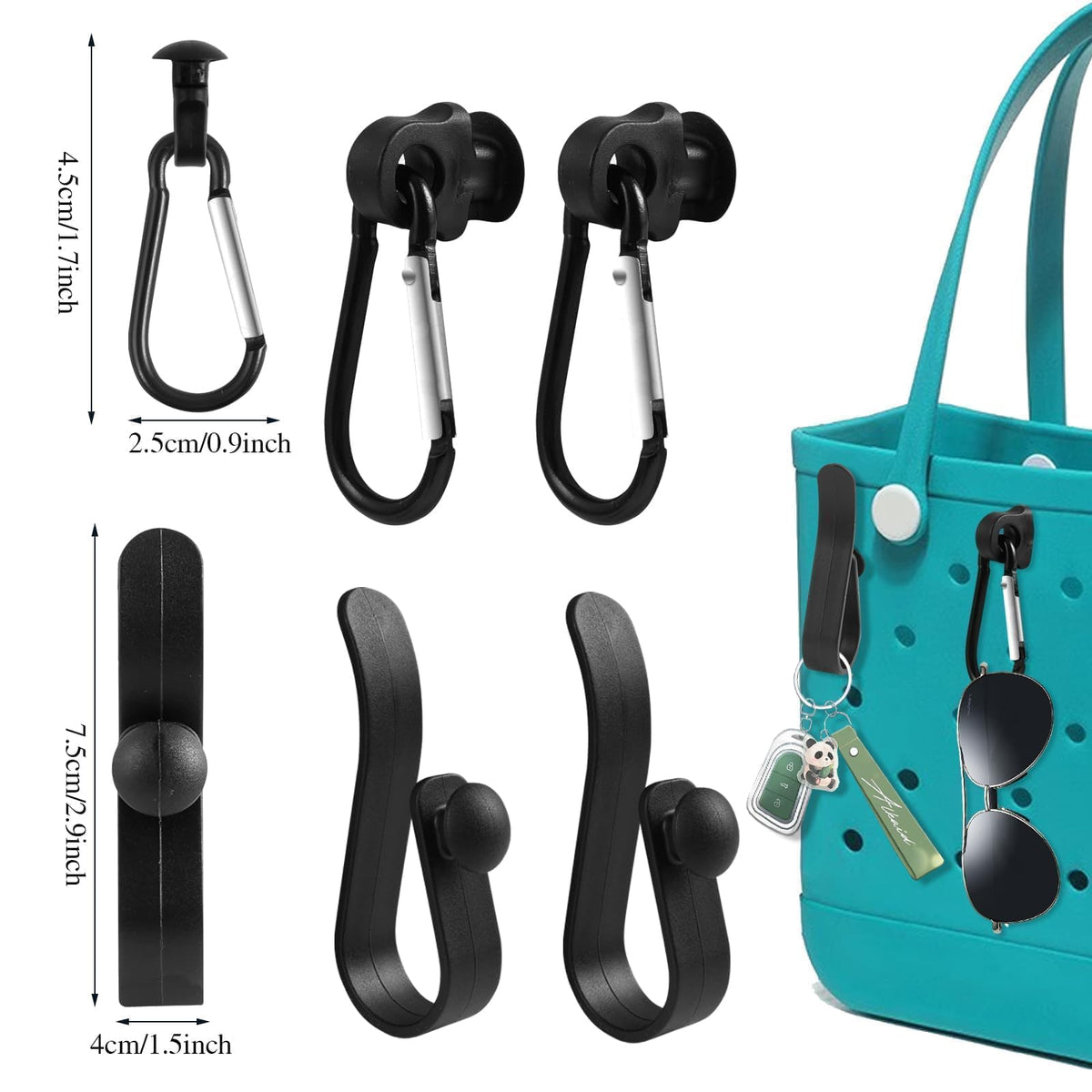 EYNDYN beach bag hooks organize items for quick access