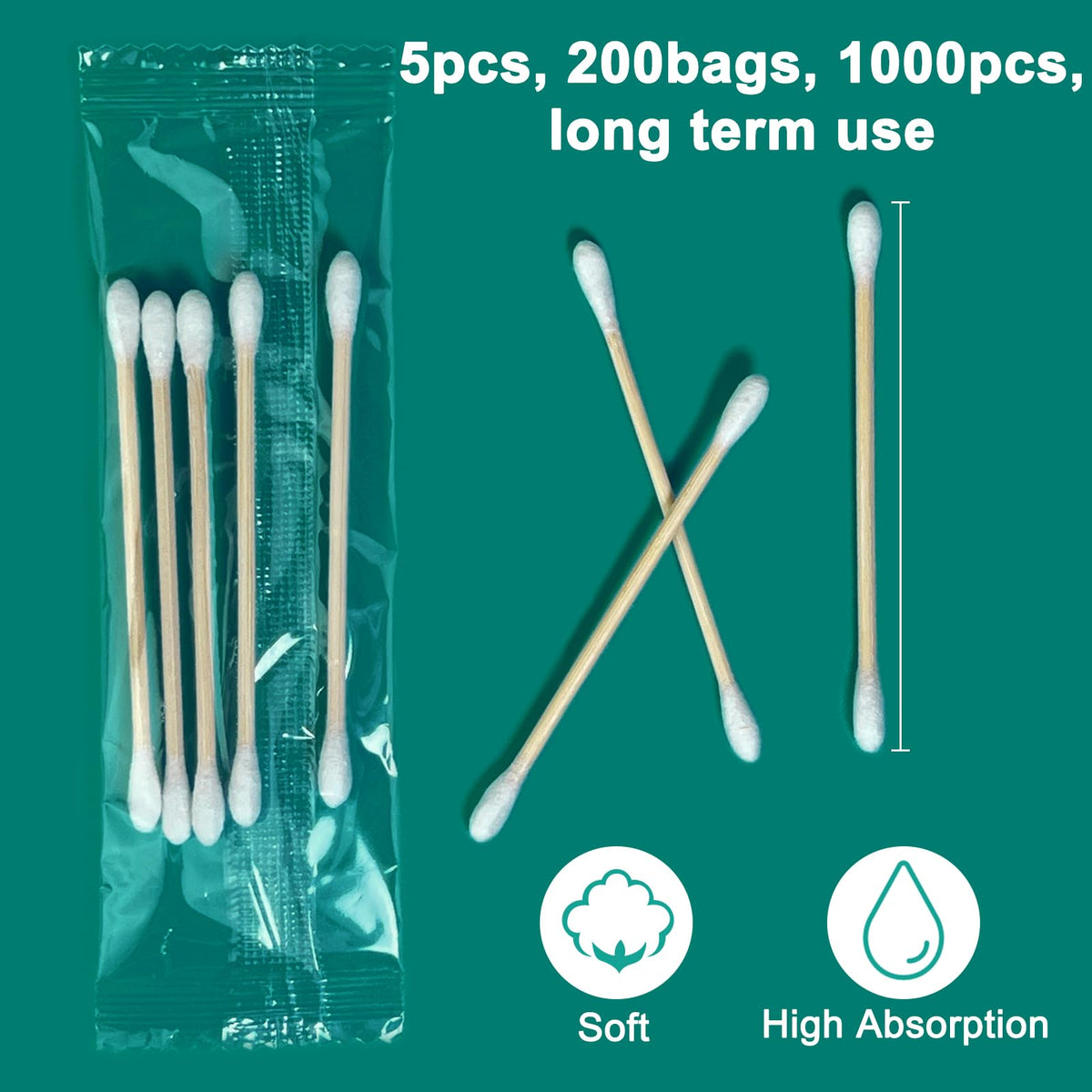 eyxformula individually wrapped cotton swabs with bamboo sticks for pristine sanitation
