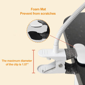 Ezcora secure clip grips surfaces up to two inches thick