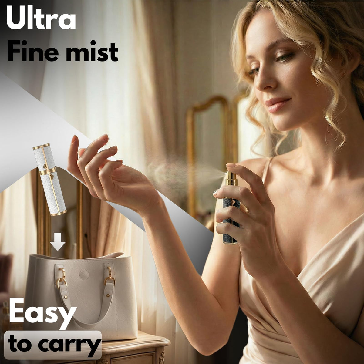 EZEJIAO leak-proof 5ml atomizers keep perfume secure in bags during travel.