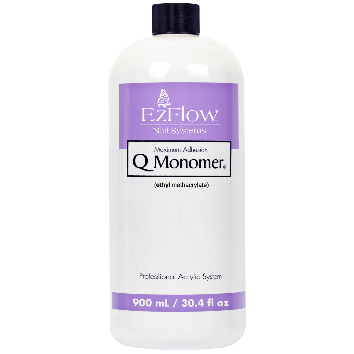 EzFlow Q Monomer bottle top view shows a durable adhesion-ready formula