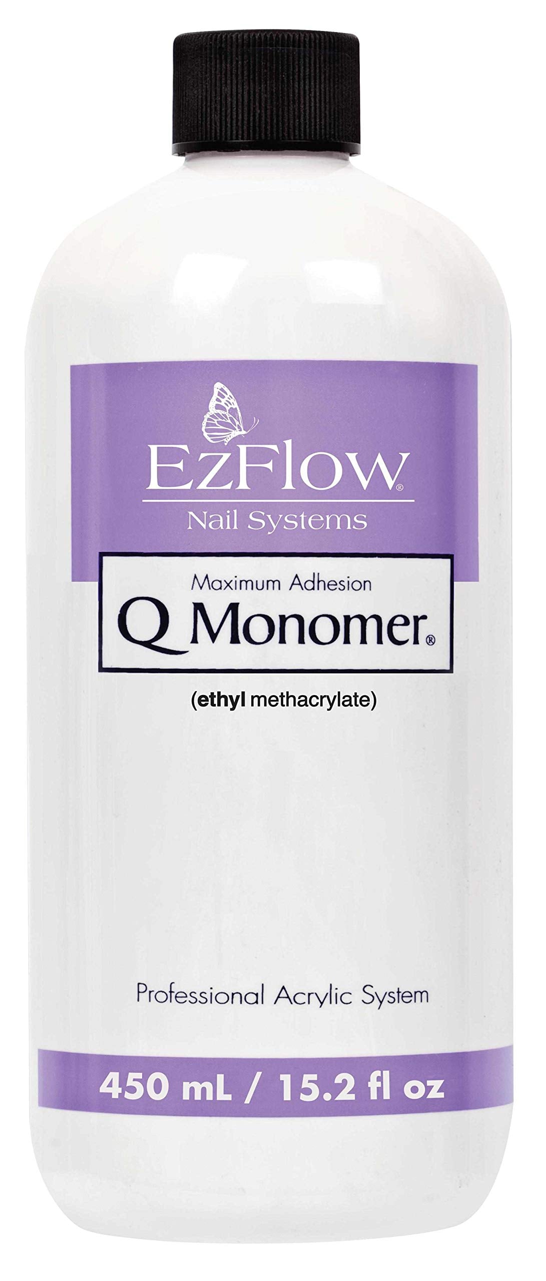 EzFlow Q Monomer bottle for professional-grade acrylic nail enhancements and at-home sculpting