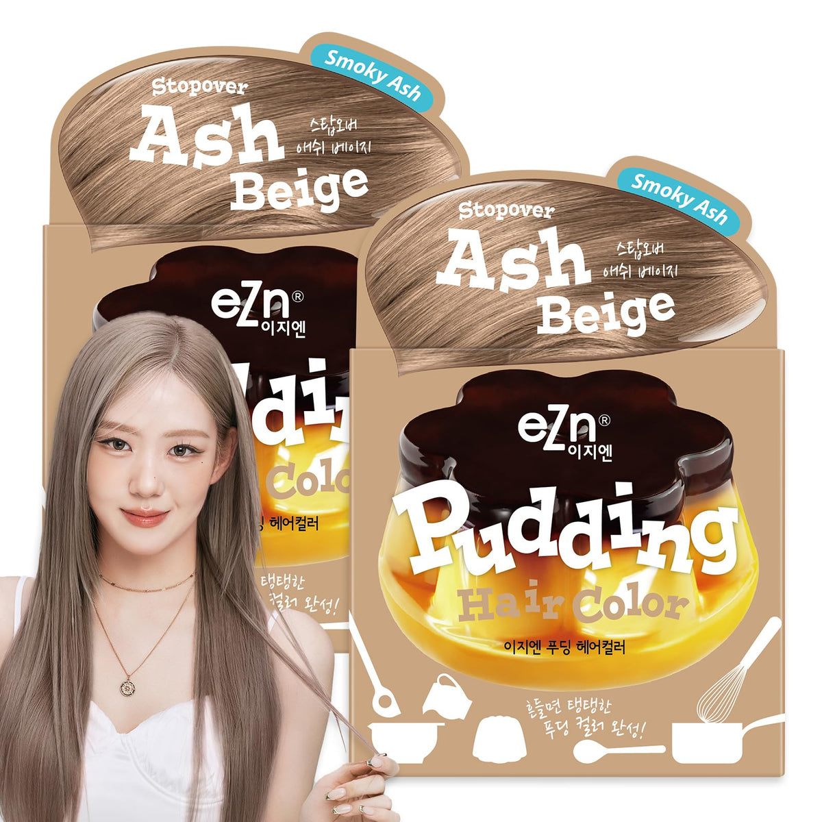 eZn Pudding Double Pack bottle pour for easy color mixing