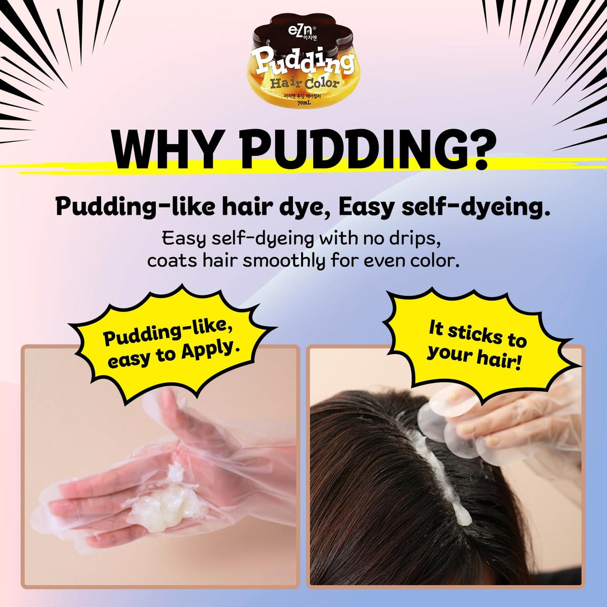 eZn Pudding Double Pack mess-free hand application in action