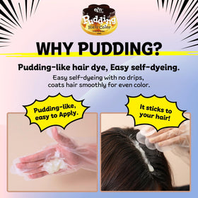 eZn Pudding Hair Dye Ash Beige cream texture demonstrates rich, non-drip consistency.