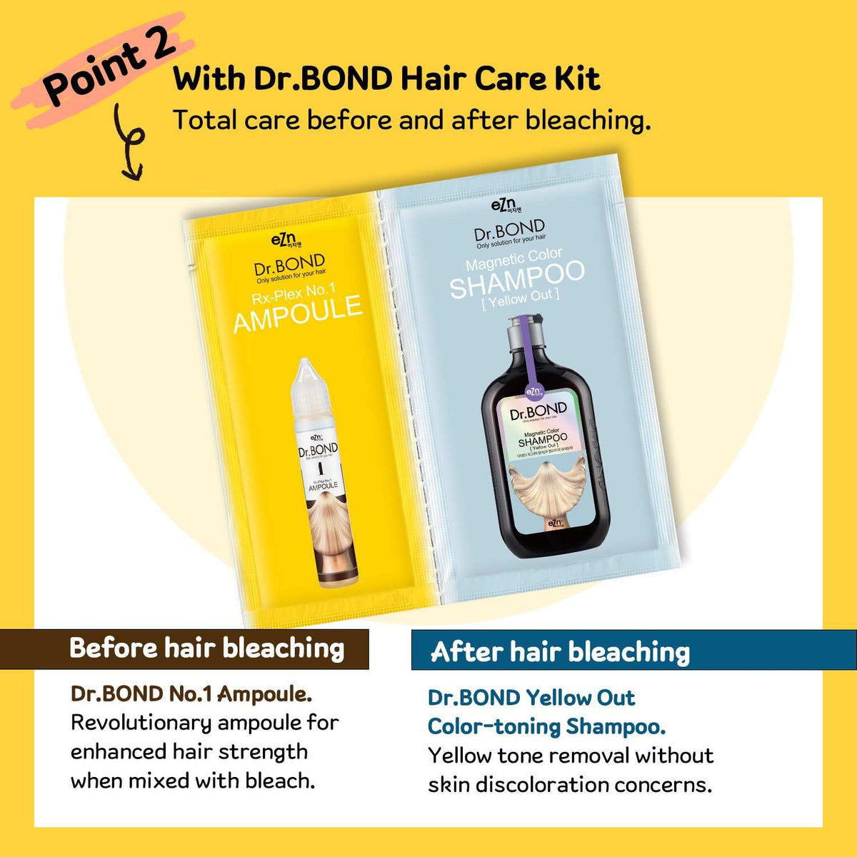 yellow-out toner shampoo helps counter brassy tones after lightening.