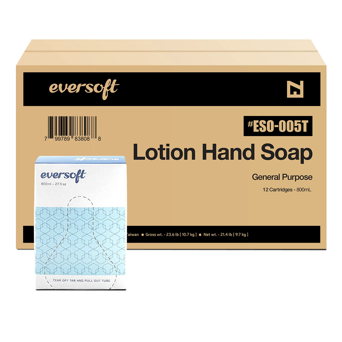 EZPULL Eversoft refill in bag-in-box for quick, mess-free 800 ml dispensers.