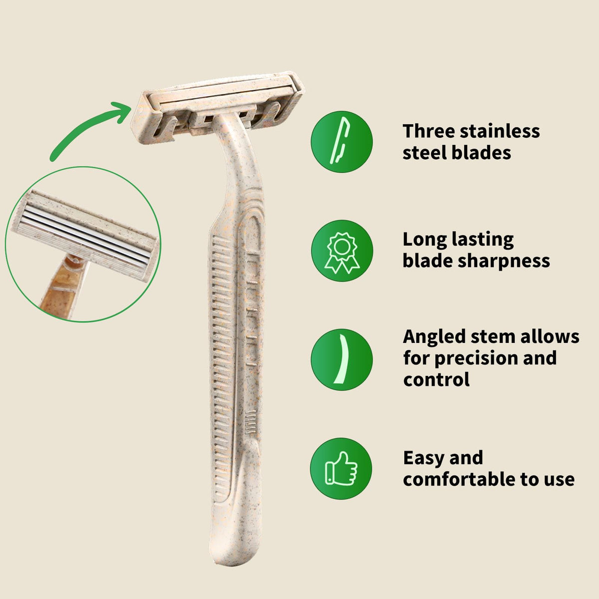 EZTAT2 EZ Disposable Razor eco friendly design for sustainable grooming