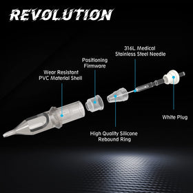 EZTAT2 light-clear tip body improves visibility while tattooing.