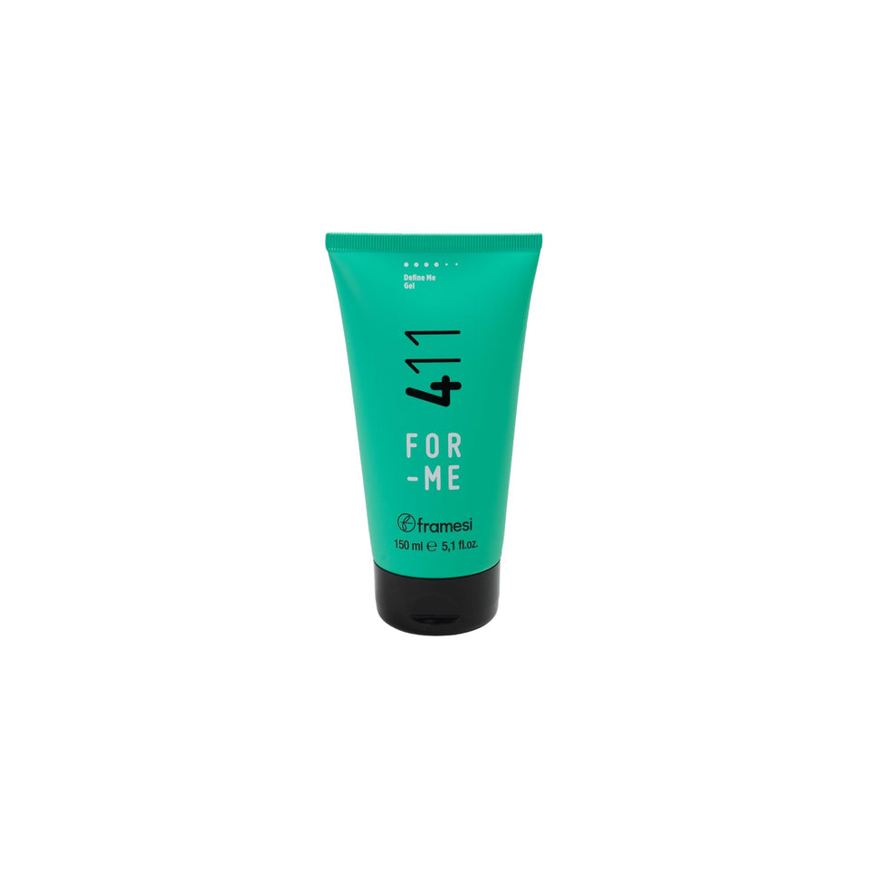 F Framesi For-Me 411 Define Me Gel pack shot shows strong hold and polished finish.
