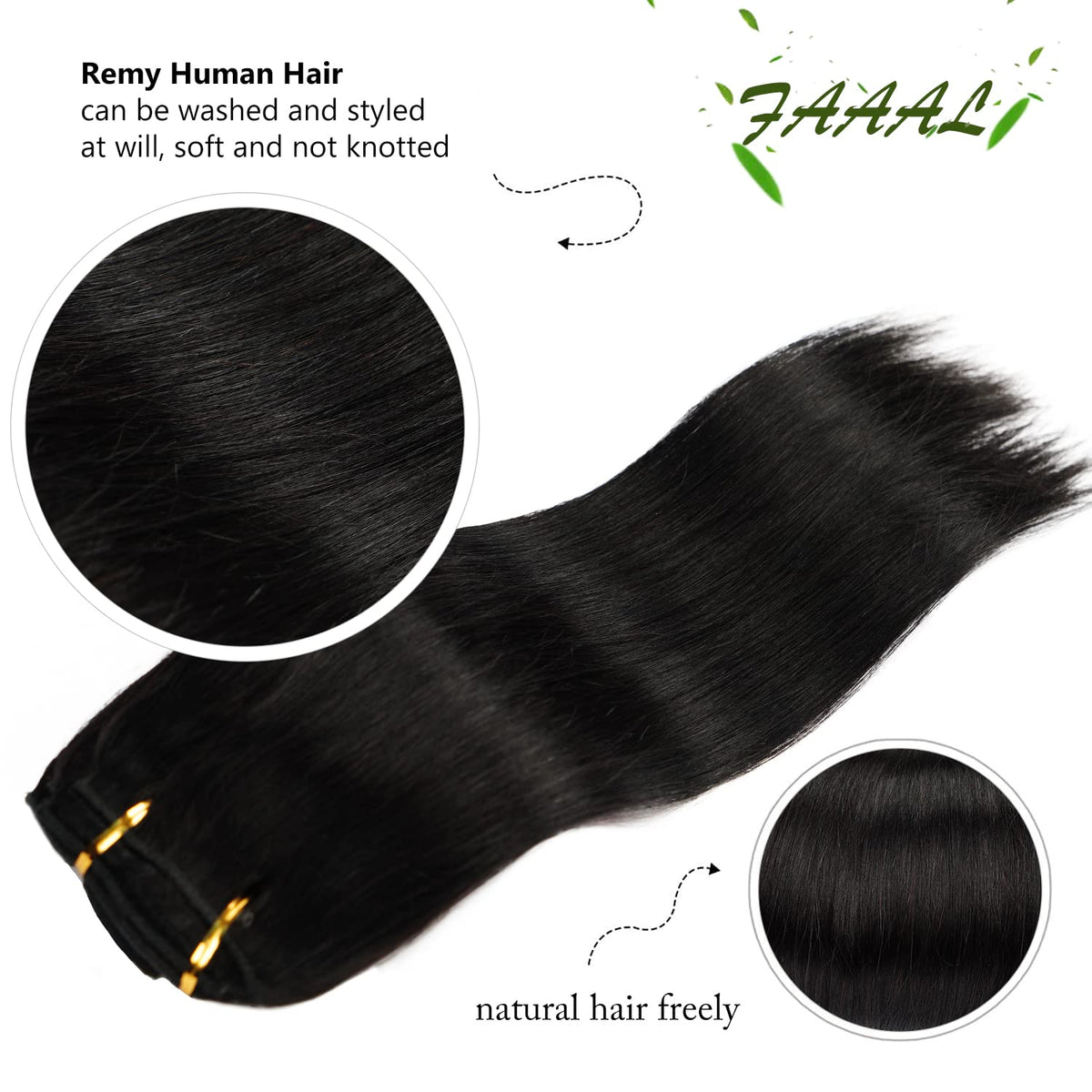 FAAAL natural black 1B shade blends with dark hair tones