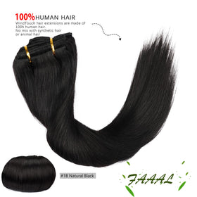 FAAAL 100% Remy human hair clip-in extension ready for styling