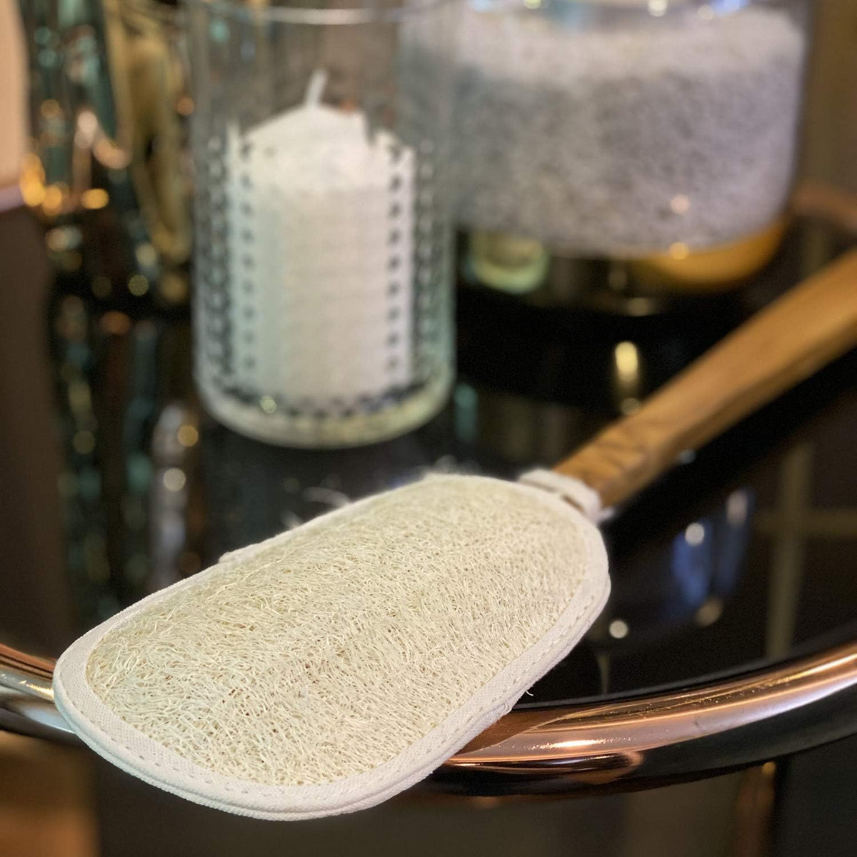 FAAY artisan-made back scrubber crafted in Thailand for gentle care.