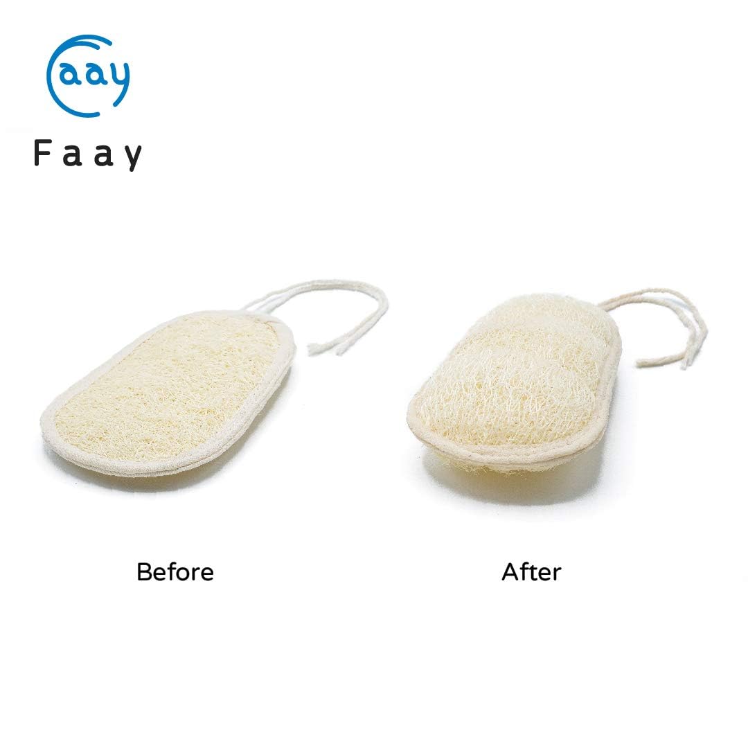 FAAY loofah pad refills pack showing soft exfoliating pads.