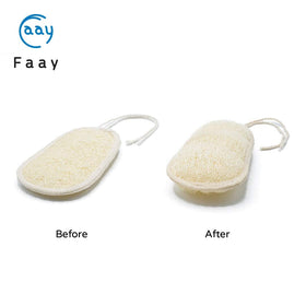 FAAY loofah pad refills pack showing soft exfoliating pads.