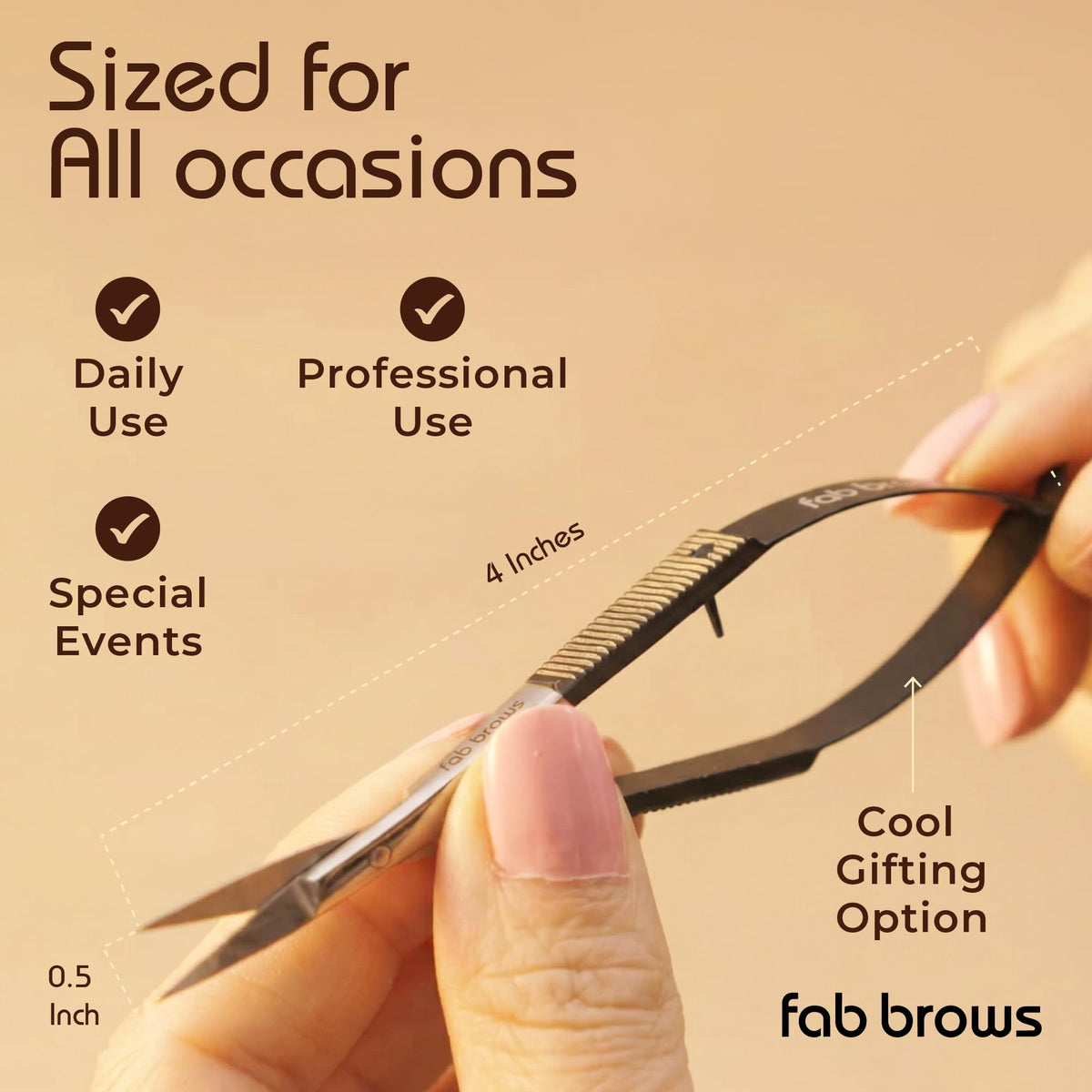 Fab Brows Eyebrow Trimmers handle closeup showing grip