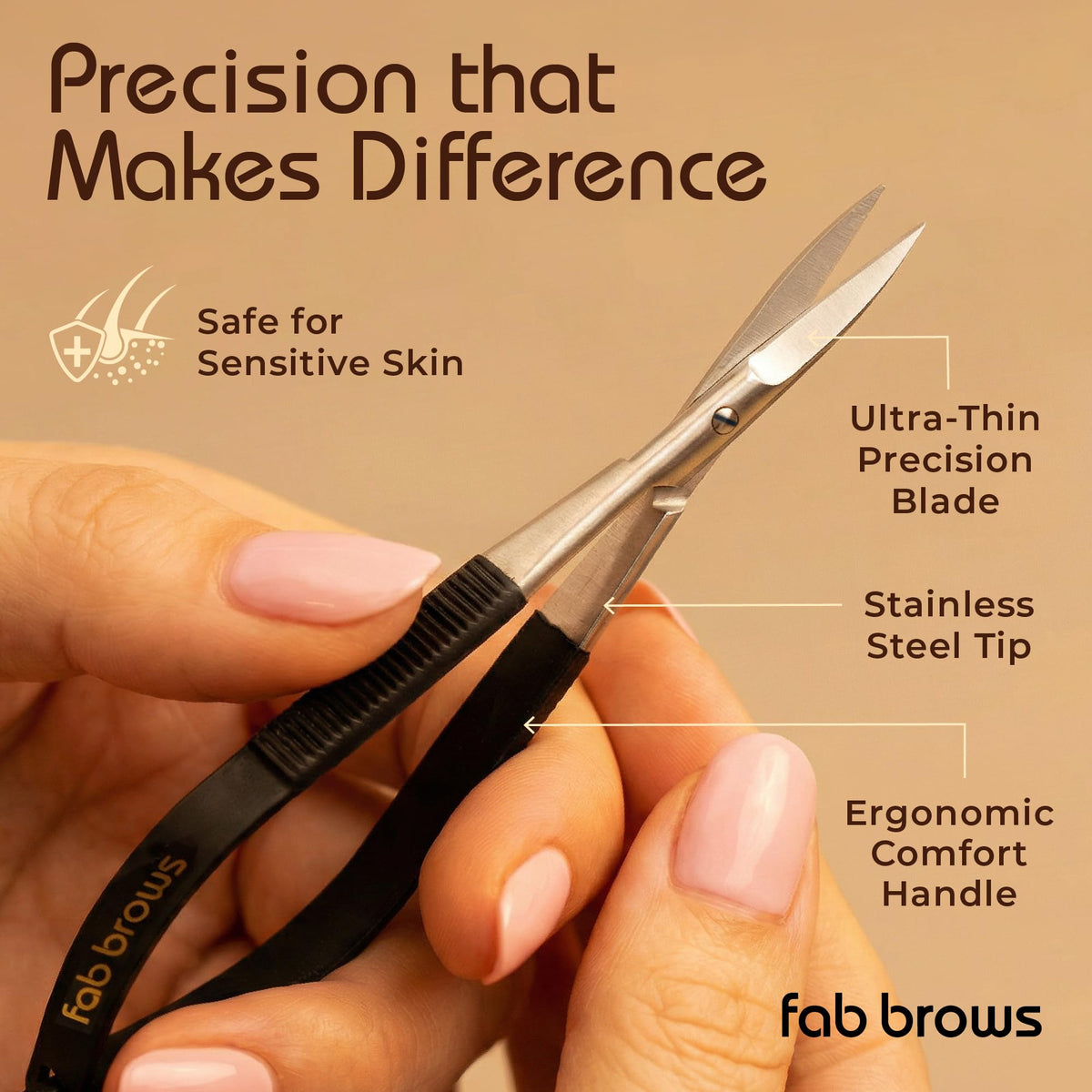 Fab Brows Eyebrow Trimmers precise cut in action