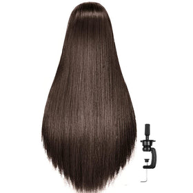 FABA 26-28 inch brown hair mannequin head for cut and braids practice.