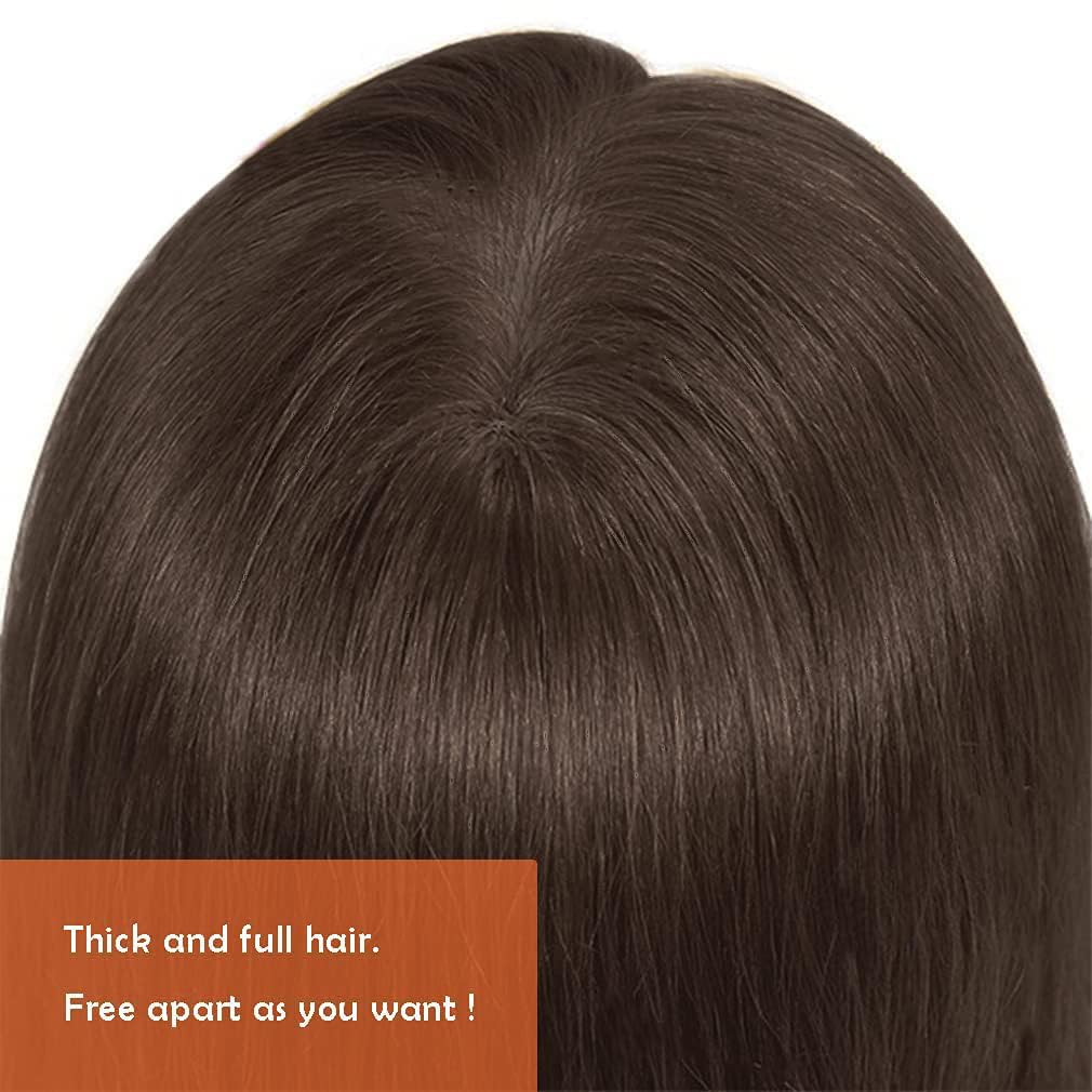 FABA training head with brown hair for styling and cutting drills.
