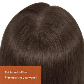 FABA training head with brown hair for styling and cutting drills.