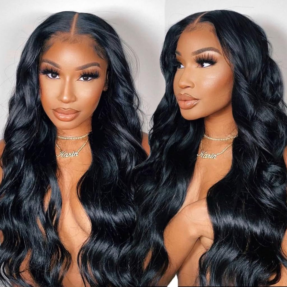 FABÉLLE 30-inch lace front wig with natural body wave for seamless blend.