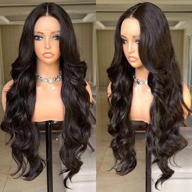 FABÉLLE pre-plucked baby hair lace-front detail for soft hairline.