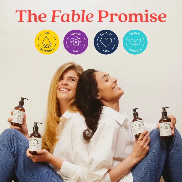Fable & Mane premium packaging display for hair care.