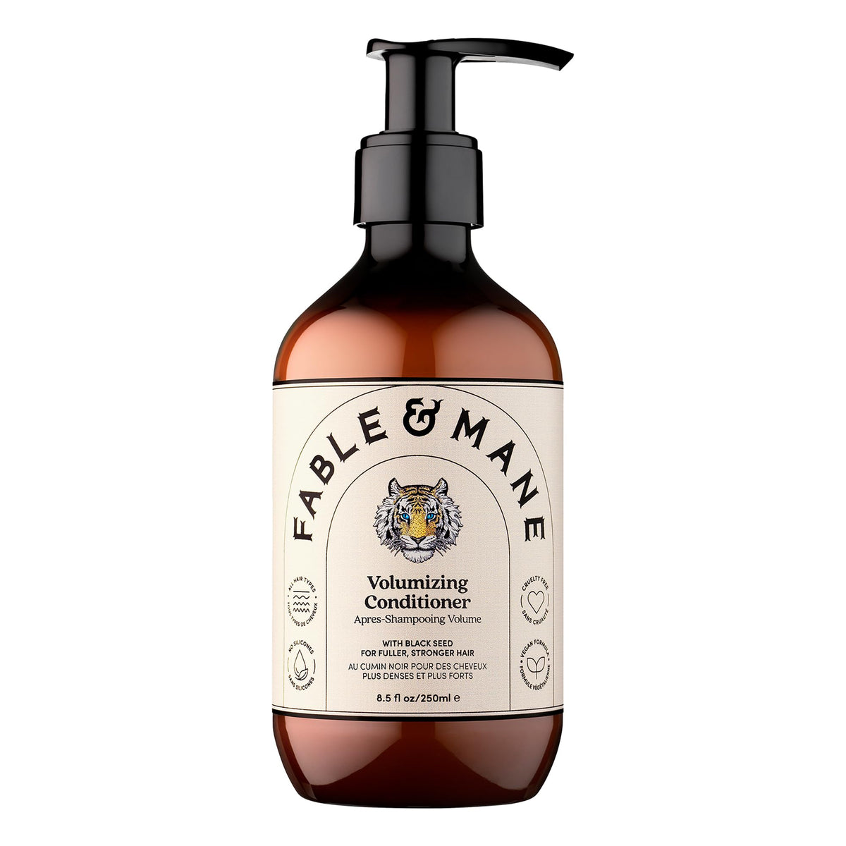 Fable & Mane volumizing conditioner bottle for lift and body.