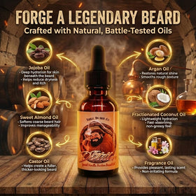 Beard with healthy shine after applying The Distiller oil
