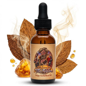 Fable Beard Co The Hero bottle pour demonstrates a nourishing beard oil for softness