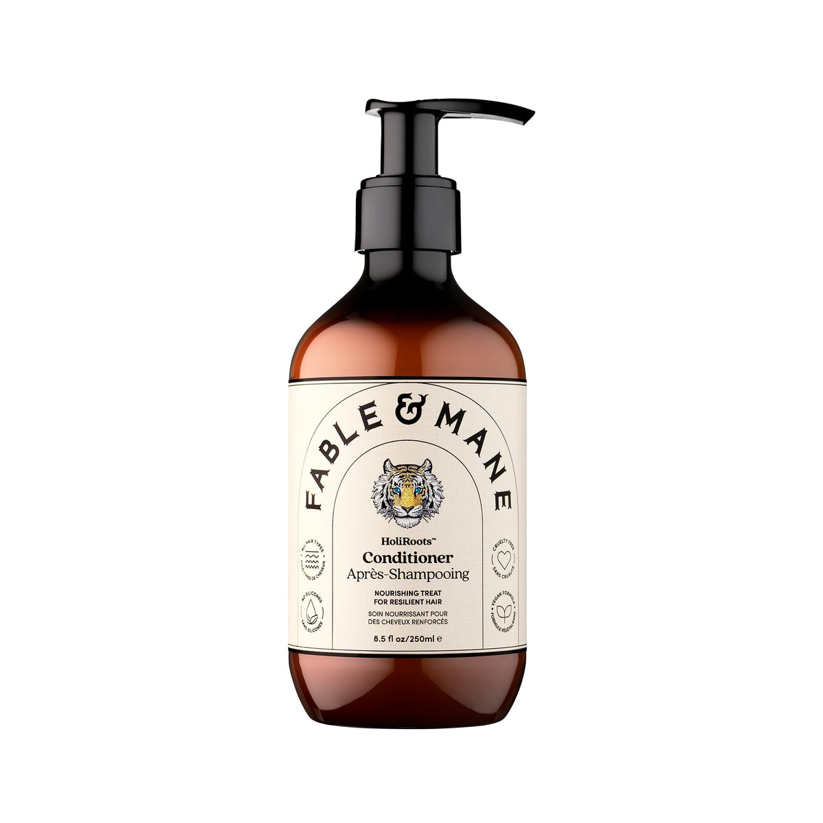 Fable & Mane Hydrating Conditioner bottle on shelf signaling deep nourishment.