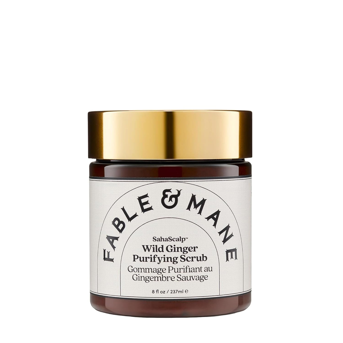 Fable & Mane Wild Ginger Purifying Scrub bottle purifies the scalp and removes buildup.
