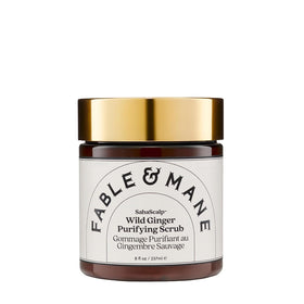 Fable & Mane Wild Ginger Purifying Scrub bottle purifies the scalp and removes buildup.