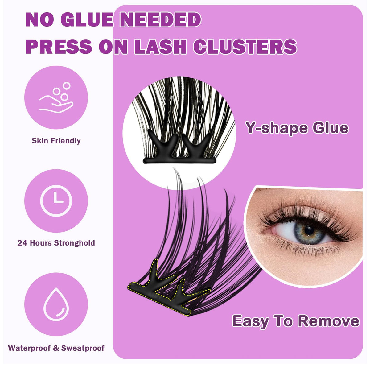 Fablosslashes fluffy 80 clusters offer natural volume for daily wear.