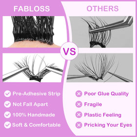 Fablosslashes included tweezers help precise placement on lashes.