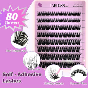Fablosslashes pre-glued root adhesive strip for fast, mess-free lash application