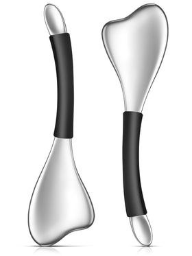 Fabludo 3-in-1 Cryo Gua Sha Tool in use for cooling facial massage.