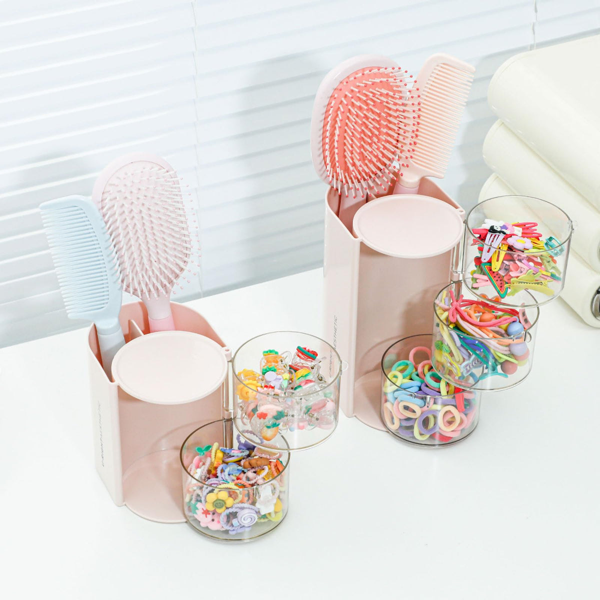 FABROK cotton swab organizer keeps essentials tidy.